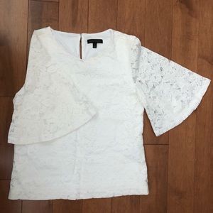 Banana Republic white lace 3/4 sleeve top